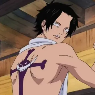 🗝️ Portgas D. Ace One Piece 애니메이션, 원피스, 포트거스 D. 에이스, 해적, 흰수염 해적단 telegram sticker