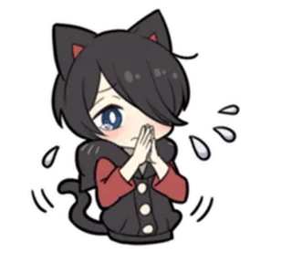 😭 Anime, Gatto, Piangendo, Triste, Chibi, Kawaii telegram sticker