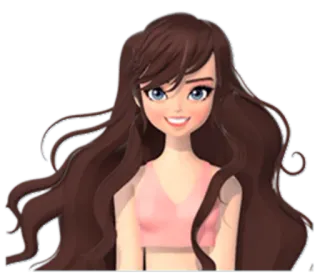😁 dessin animé, fille, sourire, jolie, femme whatsapp sticker