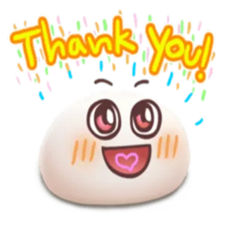 😊 Thank You! obrigado, fofo, confete, expressão, kawaii telegram sticker