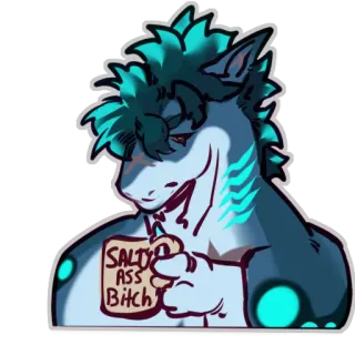 ☕️ SALTY ASS BITCH furry, antro, ofensivo, meme, salado telegram sticker