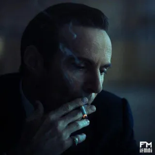 🗿 smoking, man, cigarette, suit, smoke, portrait telegram sticker