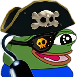 🏴‍☠️ Pepe the Frog 佩佩, 青蛙, 海盗, 表情包 telegram sticker