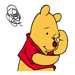 🤔 Winnie the Pooh Winnie the Pooh, cartone animato, Disney, orso, triste, pensieroso telegram sticker