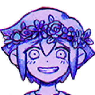 😁 Basil Omori jeu vidéo, basilic, omori, couronne de fleurs, anime telegram sticker