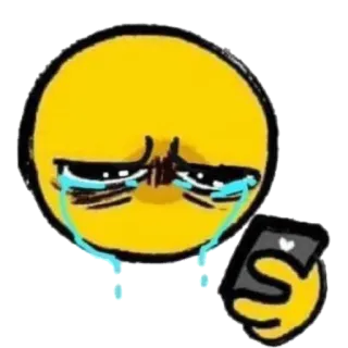 😢 emoji, crying, phone, sad, heart, digital art, sticker telegram sticker