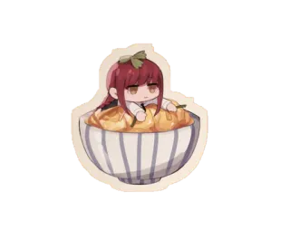 🍜 Makima Chainsaw Man anime, sticker, manga, chibi, makima, chainsaw man telegram sticker