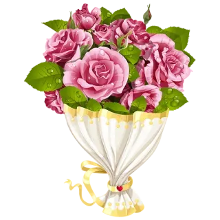 💫 flowers, roses, bouquet, floral arrangement, pink flowers, gift, celebration telegram sticker