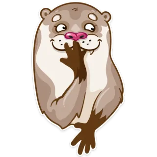 😊 rái cá, động vật, dễ thương, hoạt hình telegram sticker