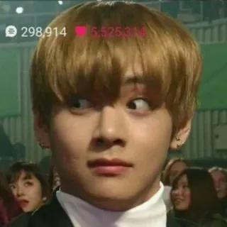 🎭 V K-pop, Pop coréenne, Chanteur, Idole, Tête drôle, Mème, Contenu de fan, Divertissement telegram sticker