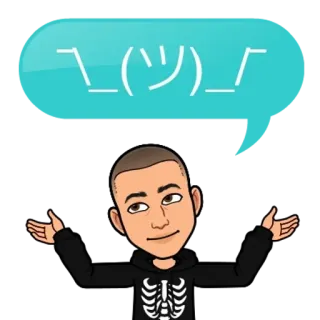 🌟 ¯\_(ツ)_/¯ Angkat bahu, Meme, Bitmoji, Avatar, Kerangka telegram sticker