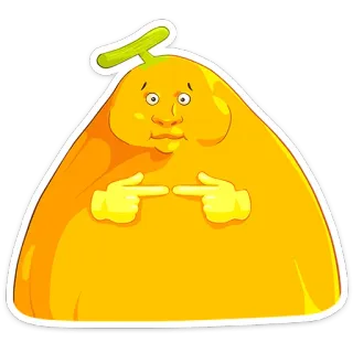 🍌 melon, owoc, spode łba, kreskówka, słodki, emoji, naklejka whatsapp sticker