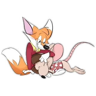 🐾 Fuchs, Maus, Cartoon, Tier, süß, Freundschaft telegram sticker