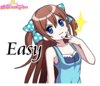 😌 Easy Аниме, Милый, Легкий, Девушка, Блестки whatsapp sticker