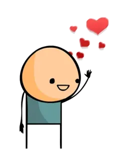 😍 漫画, 愛, ハート, キャラクター, 幸せ, イラスト telegram sticker