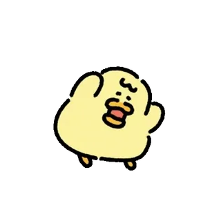 💬 pato, desenho animado, animal, fofo, amarelo, pássaro whatsapp sticker