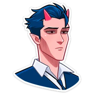 😑 devil, horns, suit, elf, demon telegram sticker
