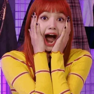 💗 surprised, woman, orange hair, excited, shocked, fear, curious telegram sticker