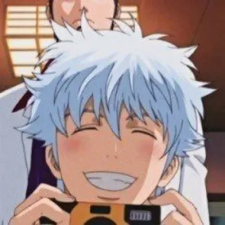😁 Gintoki Sakata Gintama аниме, манга, улыбающийся, счастливый, персонаж, Гинтама, Гинтоки Саката whatsapp sticker