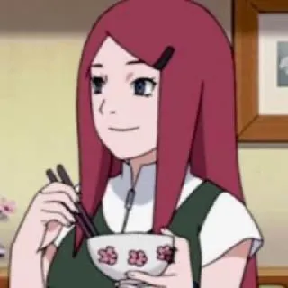 😋 Kushina Uzumaki Naruto аниме, мультфильм, женщина, ест, Наруто, Кушина telegram sticker