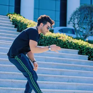 ⛓ man, stairs, portrait, outdoors telegram sticker
