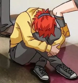 😔 triste, chorando, anime, desenho animado, mangá, emocional telegram sticker
