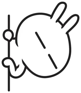 😑 naklejka, kreskówka, postać, biały, czarny telegram sticker
