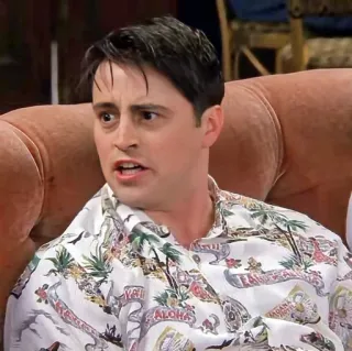 😠 Joey Tribbiani Friends Joey, Friends, Matt LeBlanc, acteur, sitcom, années 90 whatsapp sticker