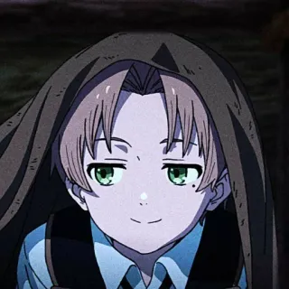 😁 Anime, Menino, Sorriso malicioso, Personagem, Capuz, Fofo telegram sticker
