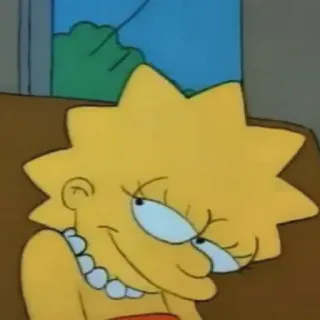 😏 Lisa Simpson The Simpsons ลิซ่า ซิมป์สัน, เดอะซิมป์สันส์, การ์ตูน, ตลก, รายการทีวี, ตัวละคร telegram sticker