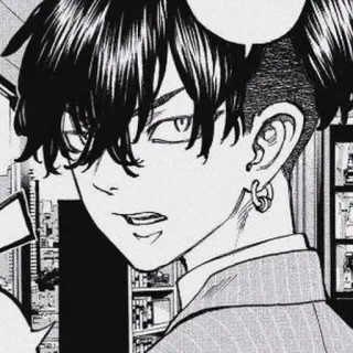 🎭 Anime, Manga, Pelo negro, Pendiente, Personaje, Arte whatsapp sticker