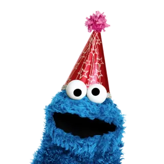 🎉 Cookie Monster Sesame Street คุกกี้มอนสเตอร์, เซซามีสตรีท, การ์ตูน, ปาร์ตี้, งานฉลอง, ตัวละคร telegram sticker