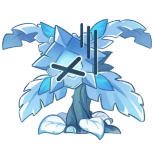 😓 ต้นไม้, สัญลักษณ์ X, สีน้ำเงิน, น้ำแข็ง telegram sticker