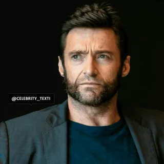 Hugh Jackman by @celebrity_texti 💙 telegram stickers