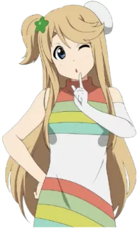 🤫 Anime, Meisje, Leuk, Cartoon, Personage, Knipoog, Kawaii, Illustratie telegram sticker