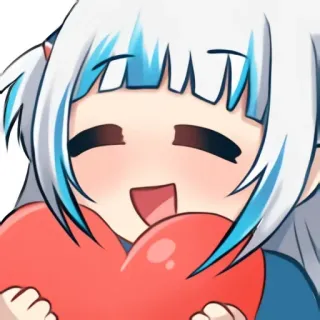 ❤️ Gawr Gura Anime, VTuber, Tubarão, Fofo, Fanart telegram sticker