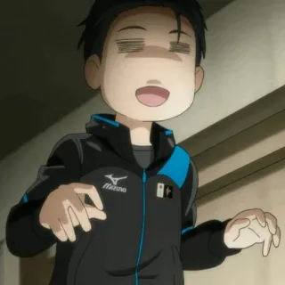 🌬 Yuri Katsuki Yuri on Ice Аниме, Фигурное катание, Yuri!!! on Ice, Юрий Кацуки, Мультфильм telegram sticker