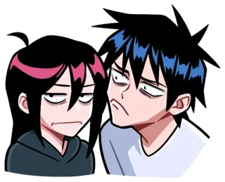 😒 Anime, Couple, Ennuyé, Dessin animé, Personnages telegram sticker