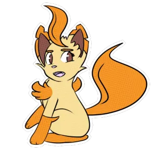 😕 tier, fell, cartoon, orange, süß, figur telegram sticker