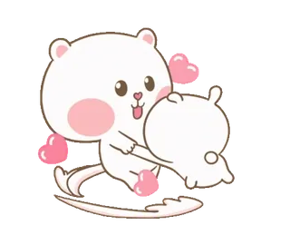 🥰 mignon, kawaii, animal, ours, dessin animé, autocollant whatsapp sticker