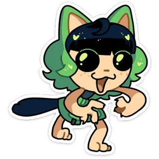 ⭐ Sticker, Dessin animé, Anthropomorphe, Chat, Animal, Mignon, Art numérique telegram sticker