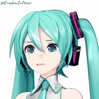 😟 Hatsune Miku anime, vocaloid, cute, manga, digital art telegram sticker