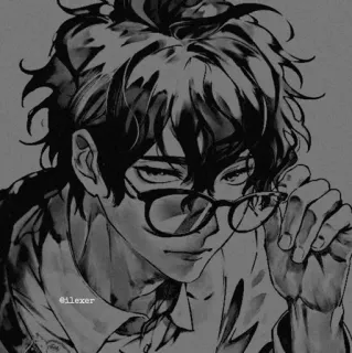▪️ @ilexer anime, manga, glasses, art, illustration, character telegram sticker