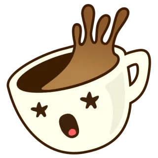 😵 Kaffee, Tasse, Kawaii, Süß, Getränk whatsapp sticker