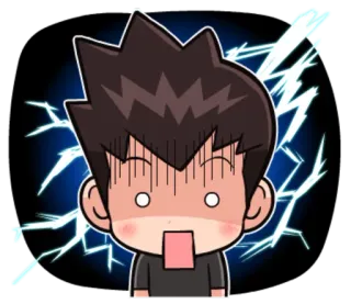😨 choque, rayo, sorpresa, anime, dibujos animados, emoji telegram sticker