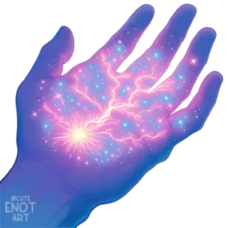 🤲 hand, galaxy, stars, magic, sparkles, space, art telegram sticker