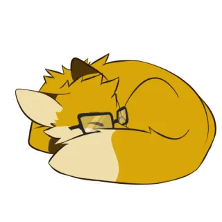 😴 fox, animal, glasses, sleeping, cute, cartoon telegram sticker
