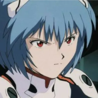 📓 Rei Ayanami Neon Genesis Evangelion Anime, Rei Ayanami, Evangelion, Charakter, ernst, wütend whatsapp sticker