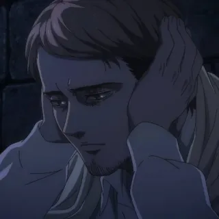 ⚔️ Zeke Yeager Attack on Titan anime, manga, sad, distressed, character, Zeke, Attack on Titan telegram sticker