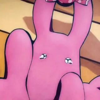 🍥 pink, rabbit, bow, plush, toy telegram sticker